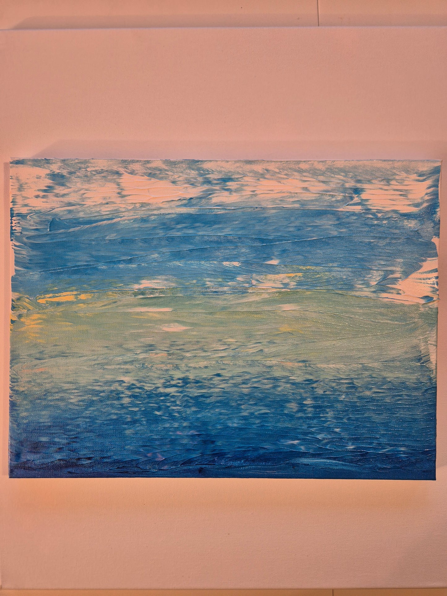 Det blåe lag akrylmaleri - størrelse 30x40cm