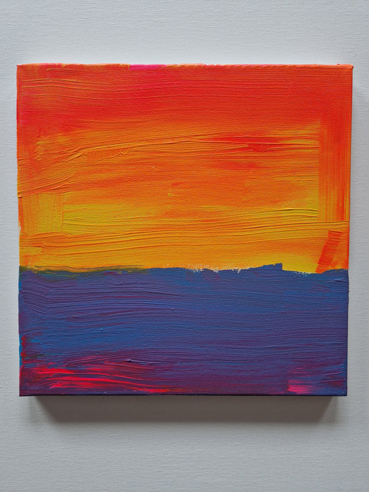 Kvelden - Akrylmaleri størrelse 30x30 cm